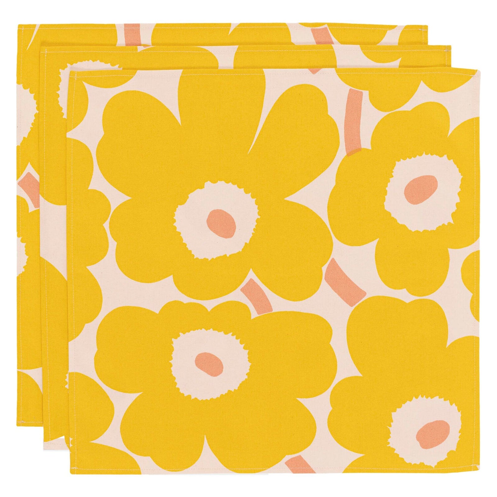 Marimekko Marimekko Pieni Unikko serviet, gul/rosa, 3 stk. ❤ close-up (Serviet)