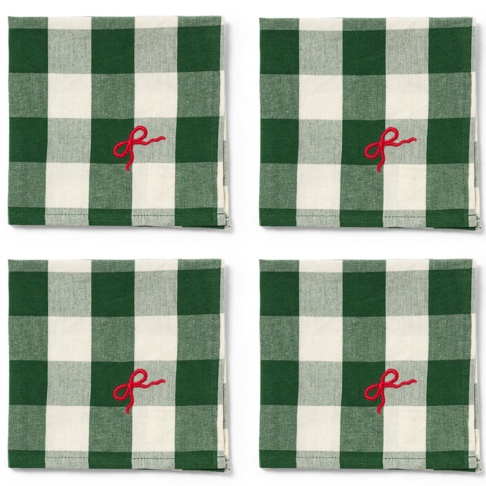 Midnatt Midnatt Elsa Bow servietter 40 40 cm, grøn/beige, 4-pak ❤ billede i brug (Serviet)