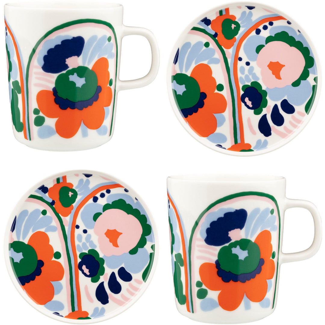 Marimekko Marimekko Karuselli 2 krus & 2 tallerkener, 4 dele ❤ detaljebillede i kategorien Morgenmadssæt