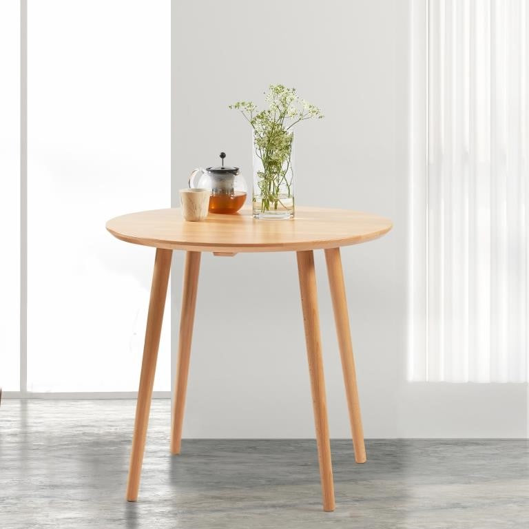 Produktbillede af DT 100 Rundt spisebord i massiv bøg diameter 70 cm. Sæbebehandlet på tilbud i høj kvalitet