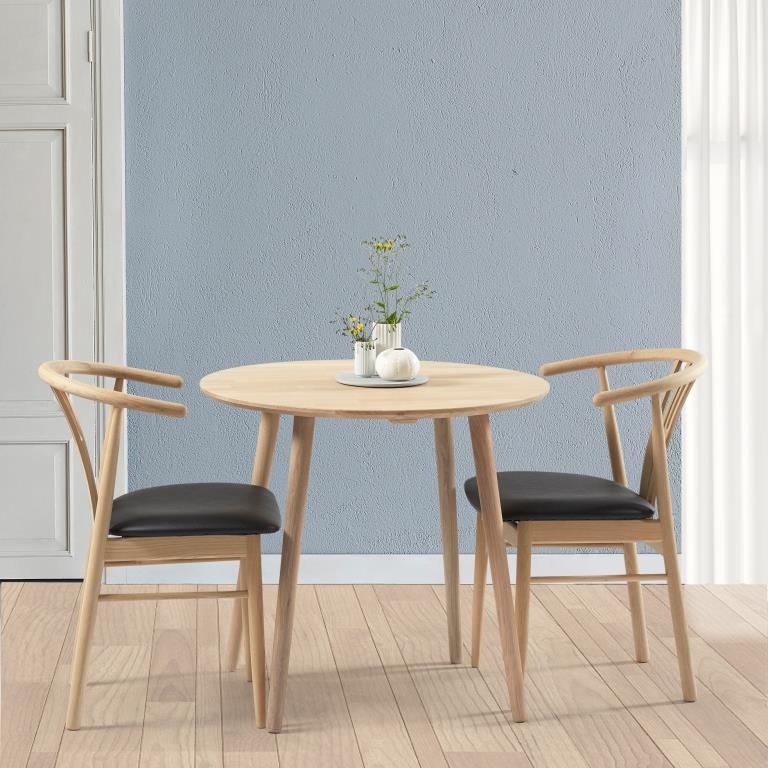 Produktbillede af DT 100 Rundt spisebord i massiv eg diameter 80 cm. Olieret på tilbud i høj kvalitet