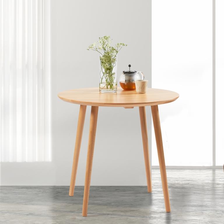 Produktbillede af DT 100 Rundt spisebord i massiv bøg diameter 80 cm. Lakeret på tilbud i høj kvalitet