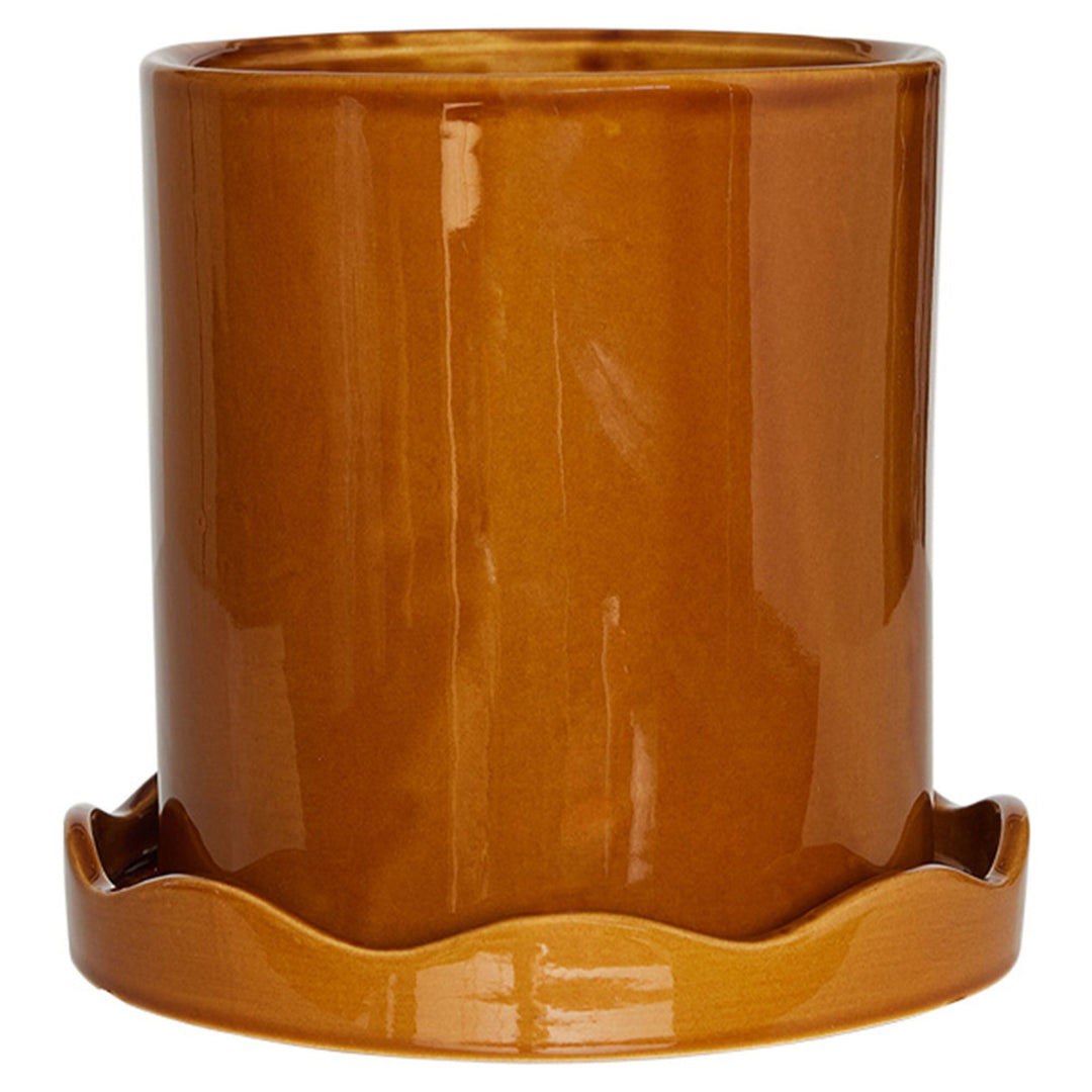 Oyoy living design Oyoy living design Nami urtepotte med underskål small, amber – close-up (Krukke)