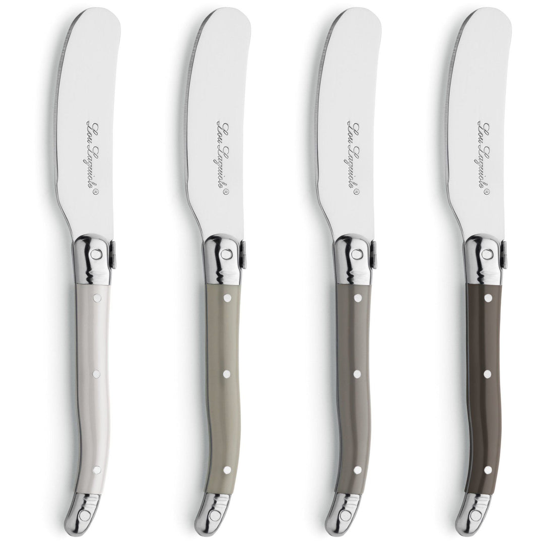 Lou laguiole Lou laguiole Smørknive 4-pak, blandede farver – frontbillede (Smørkniv)