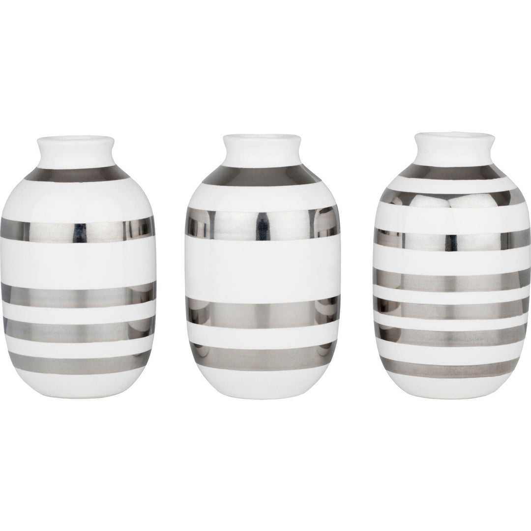 Kähler Kähler Omaggio miniaturevase 3 stk., sølv ❤ produktbillede i kategorien Vase