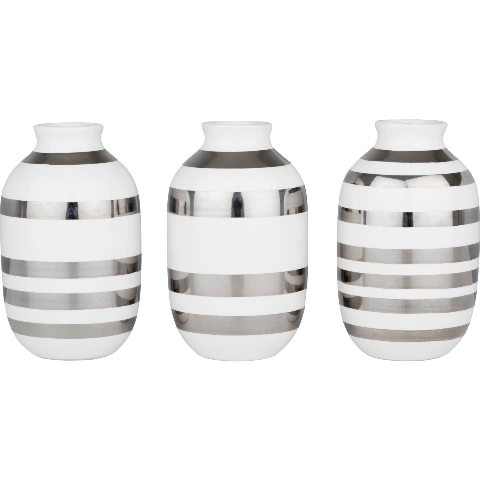 Kähler Kähler Omaggio miniaturevase 3 stk., sølv ❤ produktbillede i kategorien Vase