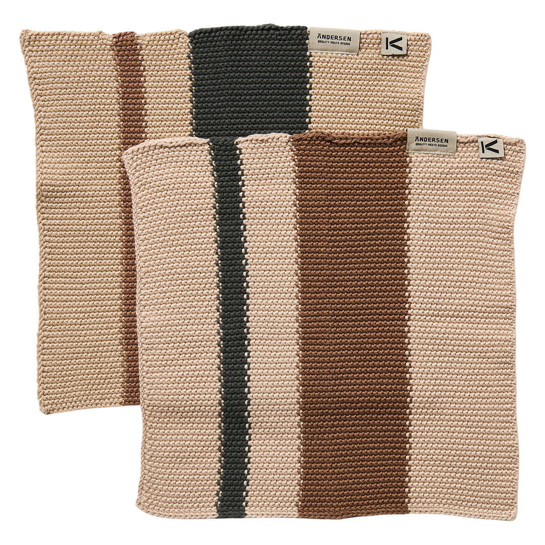 Andersen Andersen Karklud 27 x 27 cm 2-pak, grøn/brun – produktvisning (Karklud)