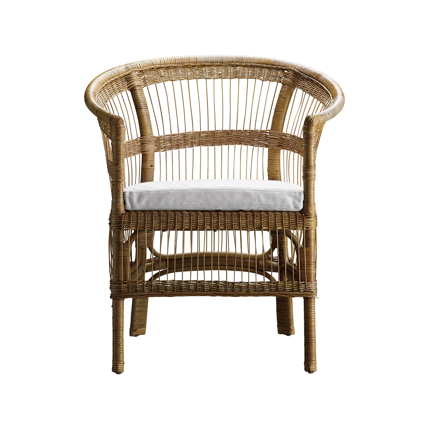 Produktbillede af TINE K HOME STOL RATTAN INKL HYNDE HVID 82 i premium kvalitet
