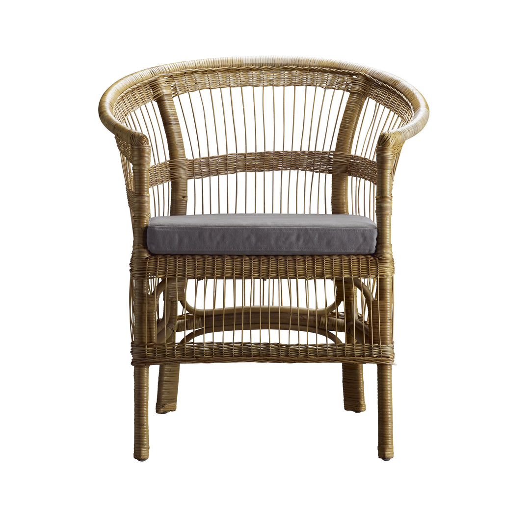 Produktbillede af TINE K HOME STOL RATTAN INKL HYNDE GRÅ 82 i premium kvalitet