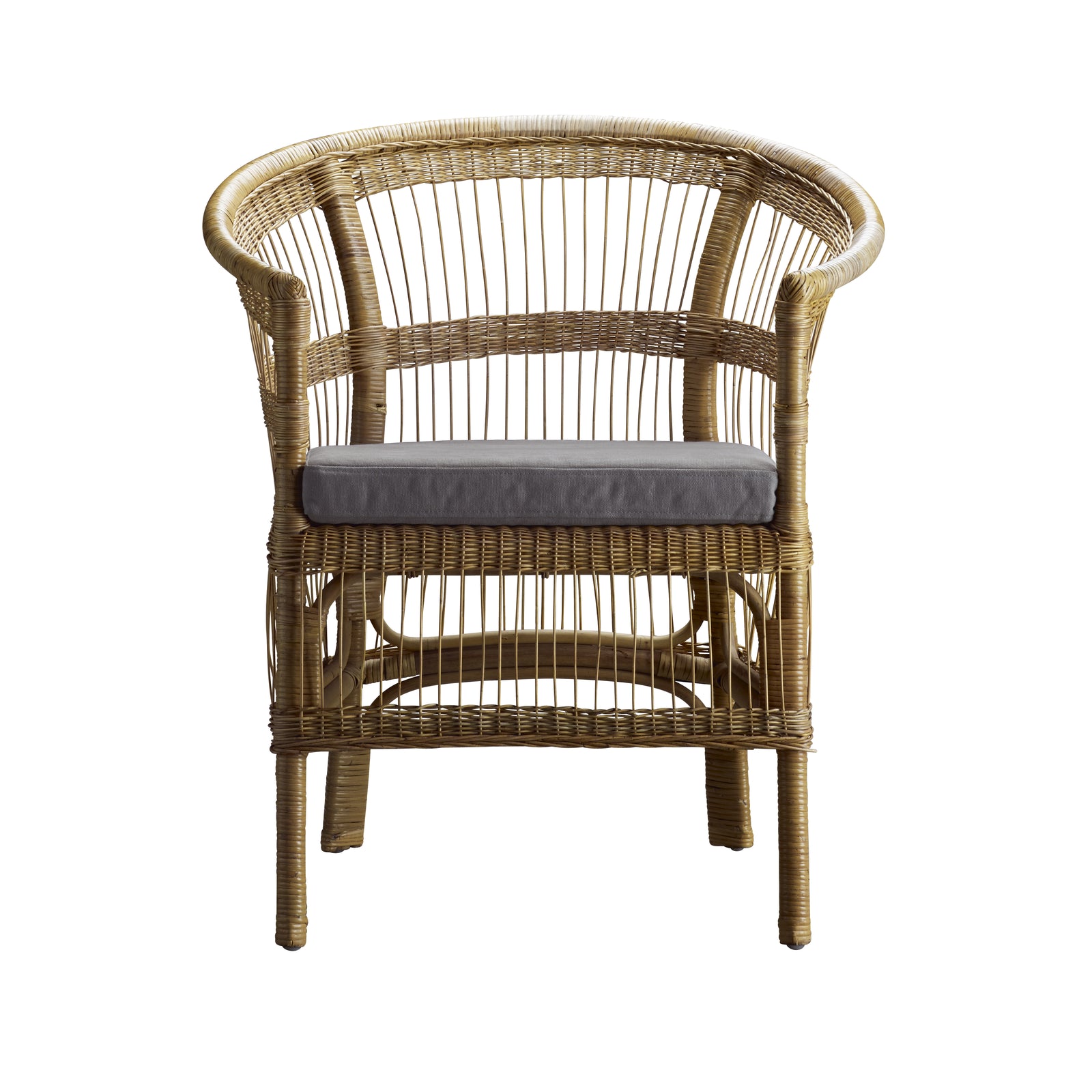 Produktbillede af TINE K HOME STOL RATTAN INKL HYNDE GRÅ 82 i premium kvalitet