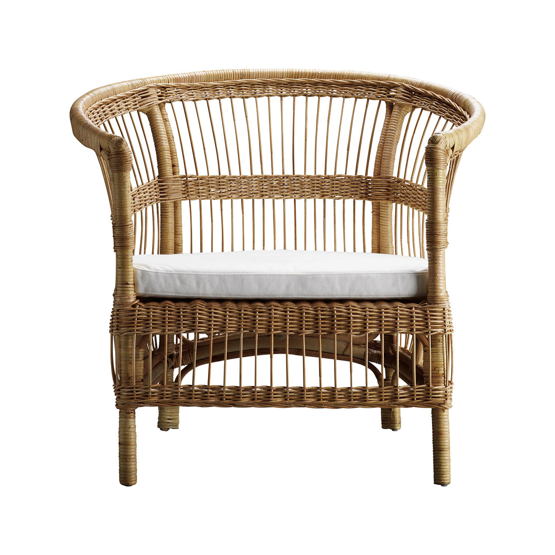 Produktbillede af TINE K HOME LOUNGE STOL RATTAN INKL HYNDE HVID 88 i premium kvalitet