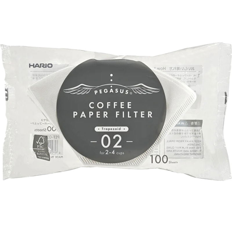 Produktbillede af Pegasus Papirfilter 02 Hvide 100 Stk. Hario på tilbud i premium kvalitet