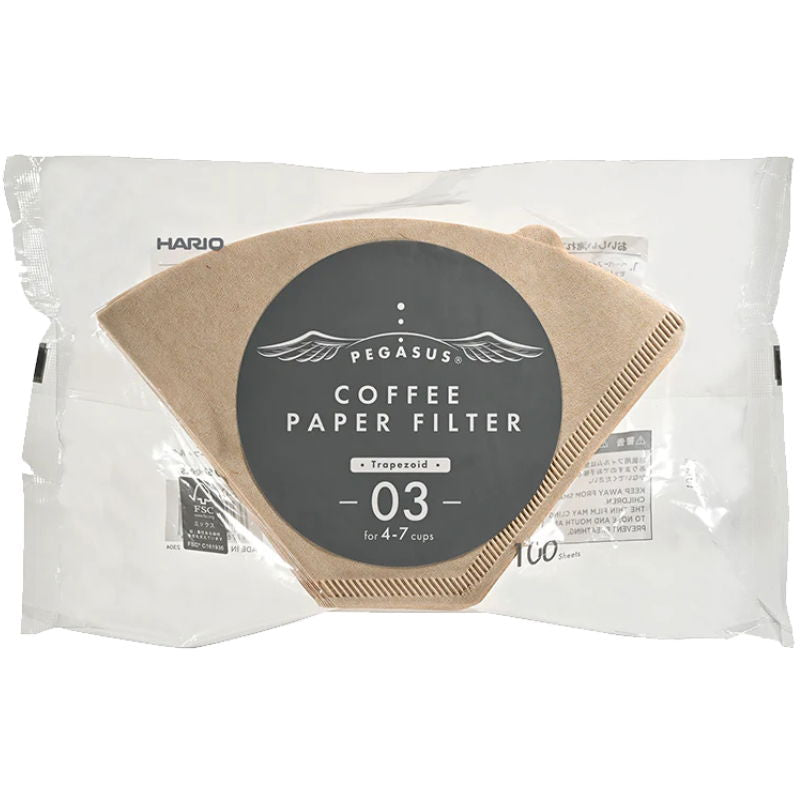 Produktbillede af Pegasus Papirfilter 03 Natur 100 Stk. Hario på tilbud i premium kvalitet