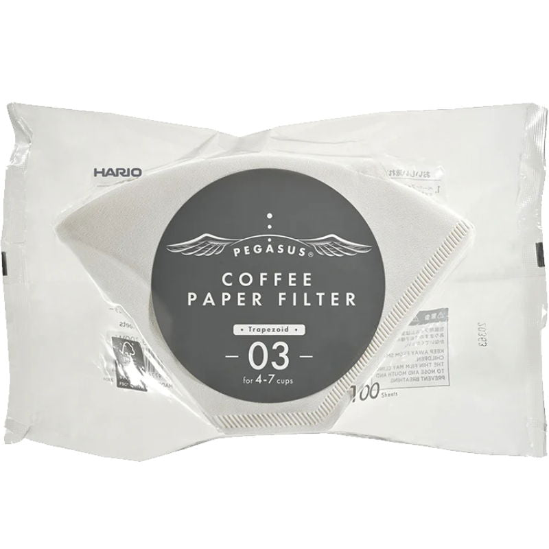 Produktbillede af Pegasus Papirfilter 03 Hvide 100 Stk. Hario på tilbud i premium kvalitet