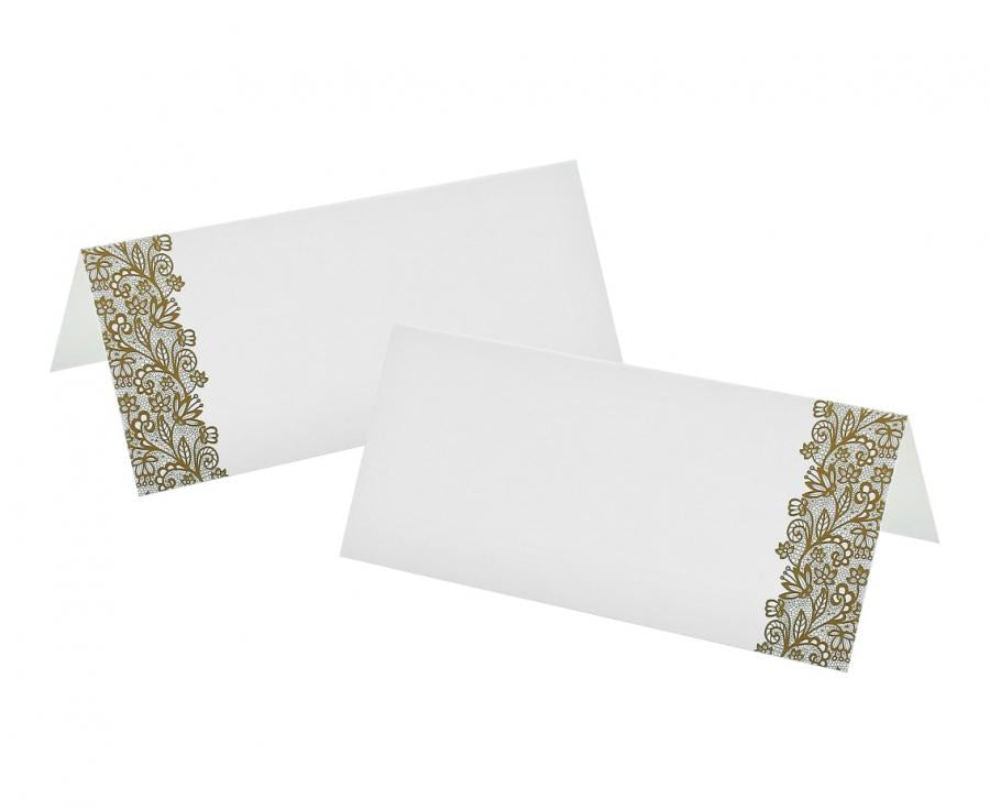 Produktbillede af Papirnavnekort W&C Guldtryk 9x10 Cm 6 Stk. på tilbud i premium kvalitet