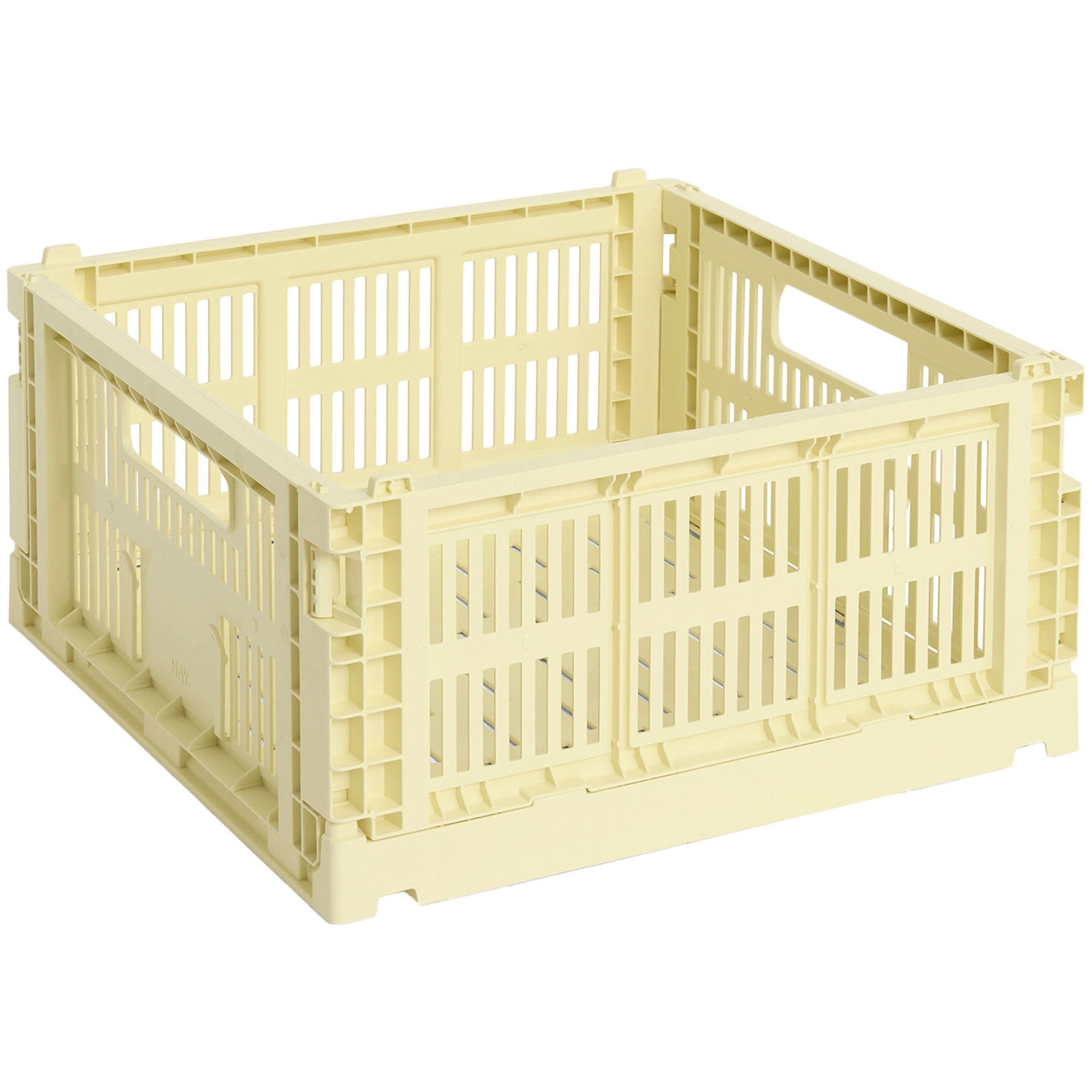 Hay HAY Colour Crate Medium Square Opbevaringskasse, lysegul – close-up (Opbevaringsboks)