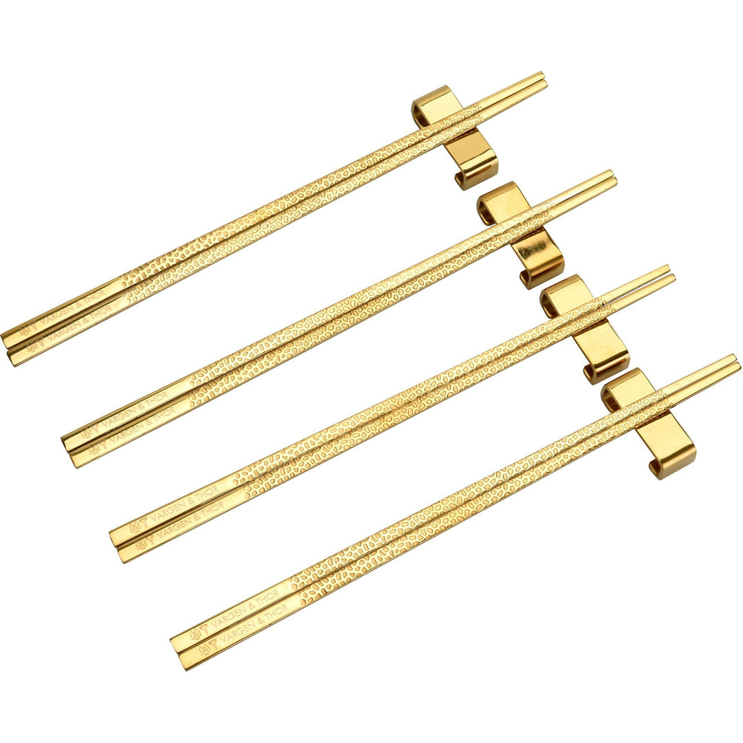 Vargen & thor Vargen & thor Spisepinde 4 par, messing – frontbillede (Spisepinde)