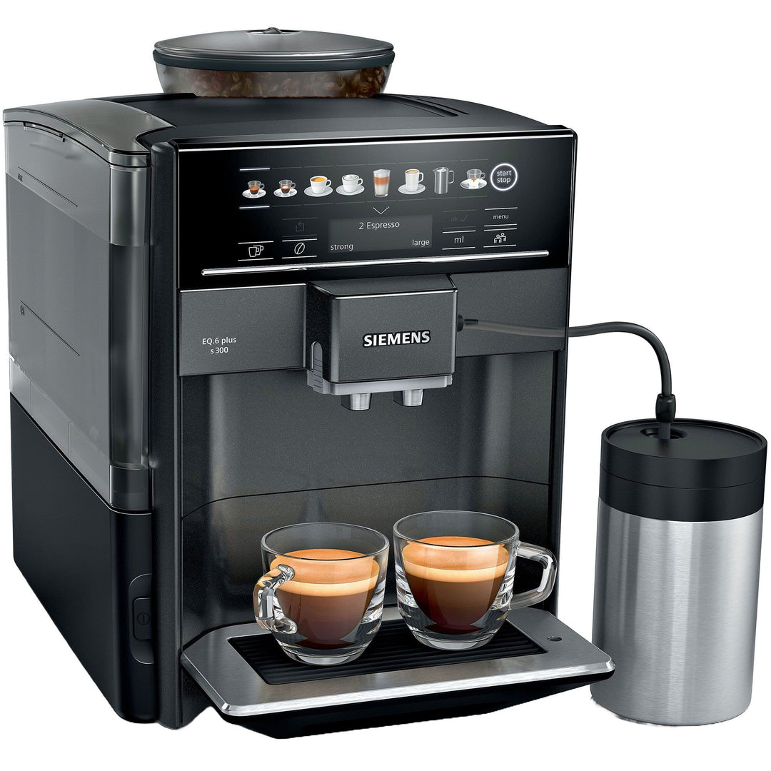 Siemens Siemens EQ6 Plus kaffemaskine, sort – vinkelbillede (Espressomaskiner)