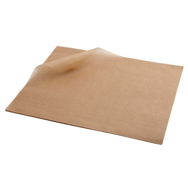 Produktbillede af Fedttæt Papir Brun 25 x 35cm 1000 Stk. Genware på tilbud i brug