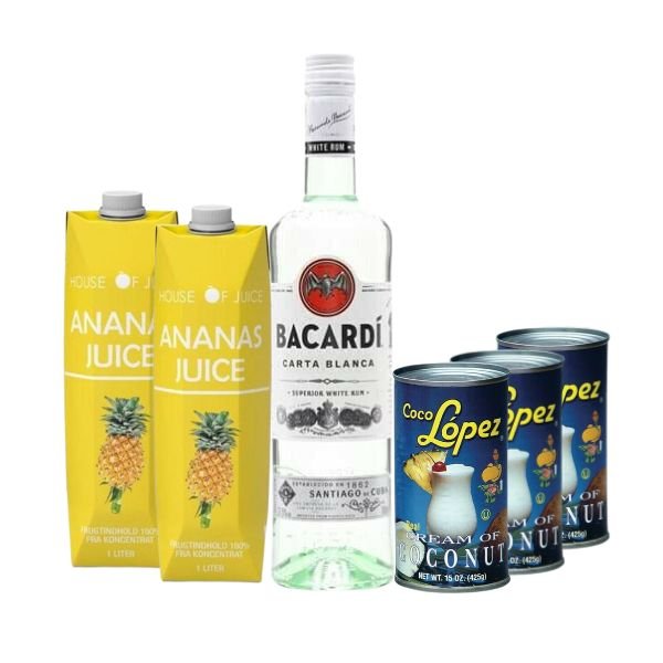 Pina Colada Pakken ❤ Stort online udvalg i BARLIFE ❤ Billig fragt og hurtig levering 2 - 5 hverdage ❤ Varenummer: BAR-11944 / Ean: på lager - Udsalg på Fødevarer, drikkevarer og tobak | Drikkevarer | Alkoholiske drikke | Spiritus | Vodka Spar op til 58% - Over 412 kendte brands på udsalg