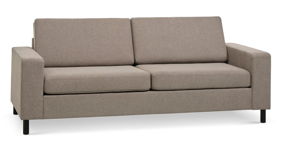 Pan 2,5 pers. sofa antelope beige polyester stof og sort træ