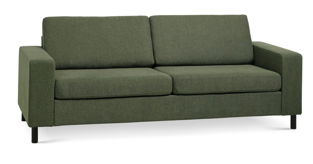 Pan 2,5 pers. sofa vinter mosgrøn polyester stof og sort træ