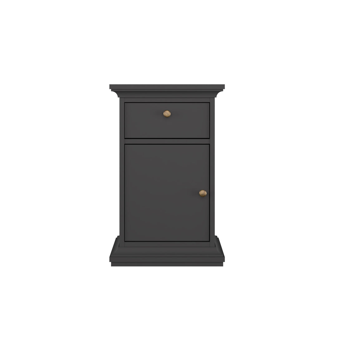 TVILUM Paris natbord m. 1 låge 1 skuffe 1 hylde mat grå folie/spånplade 43.6x40