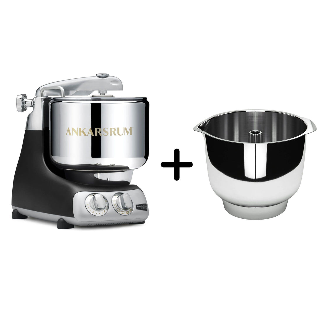 Ankarsrum Ankarsrum AKM 6230 køkkenmaskine + Assistent Original piskeskål, black – produktfoto (Røremaskiner)