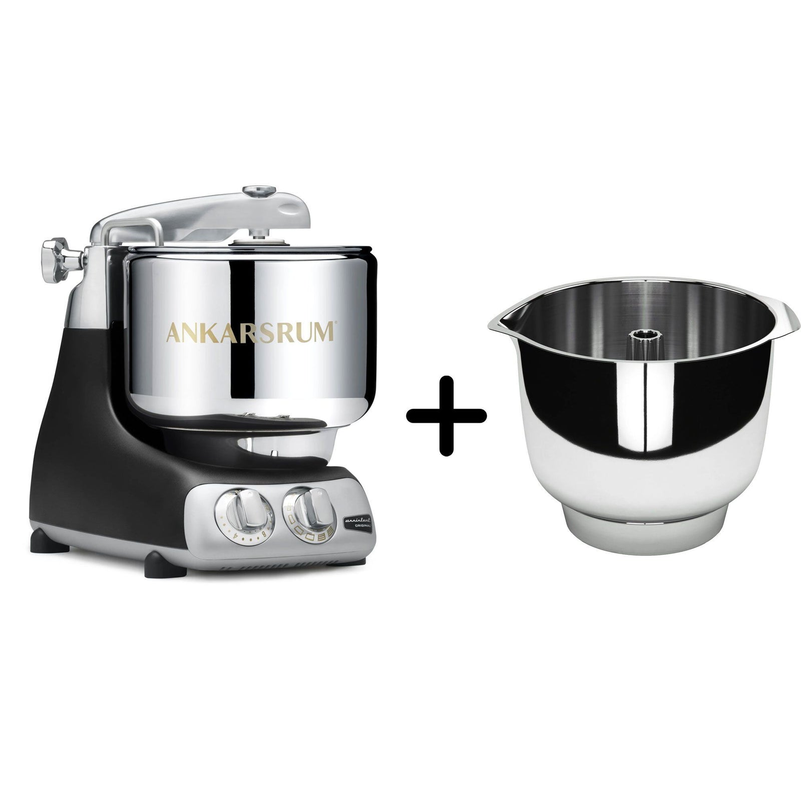 Ankarsrum Ankarsrum AKM 6230 køkkenmaskine + Assistent Original piskeskål, black – produktfoto (Røremaskiner)