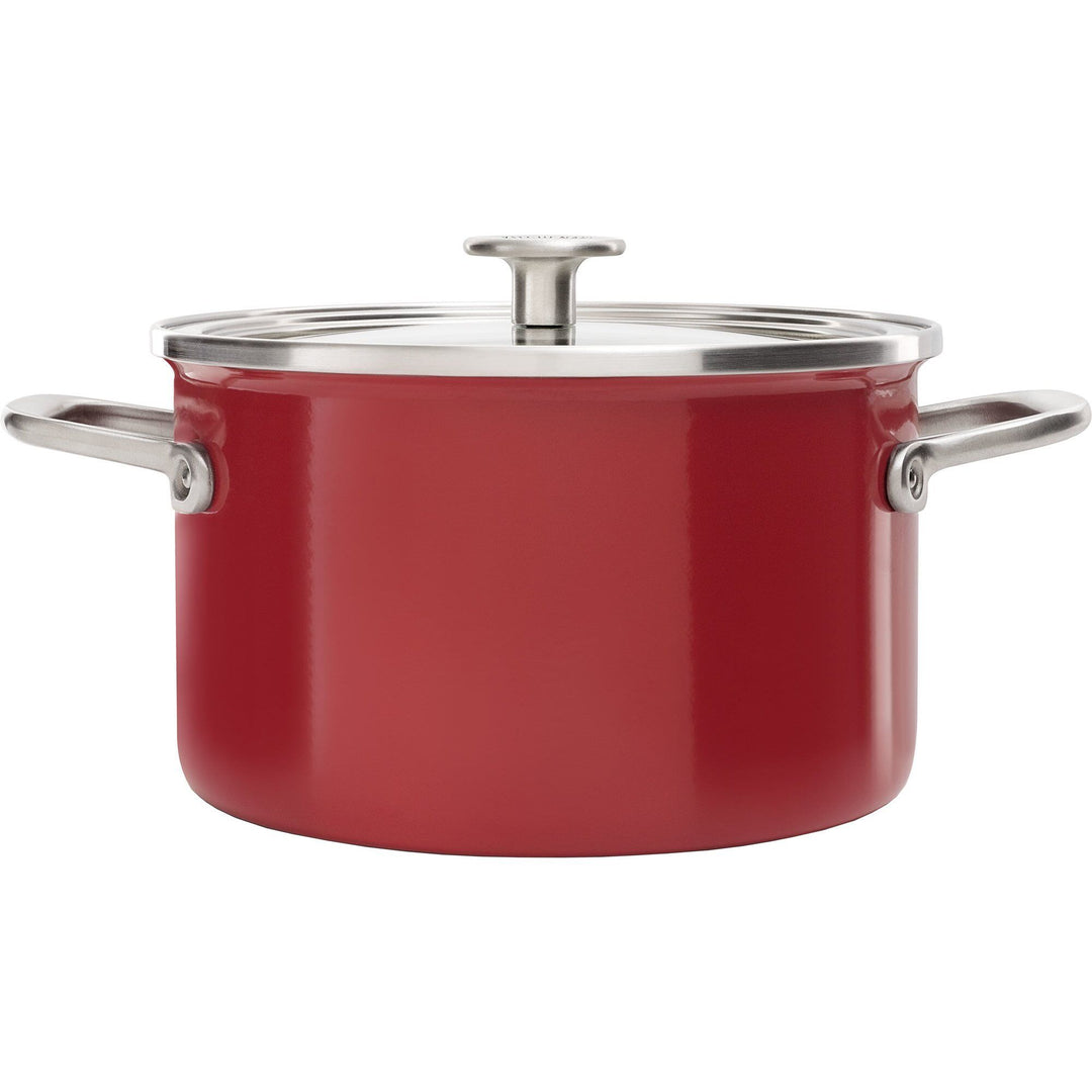 Kitchenaid Kitchenaid Cookware Collection Gryde m/låg 20 cm, rød – close-up (Gryder)