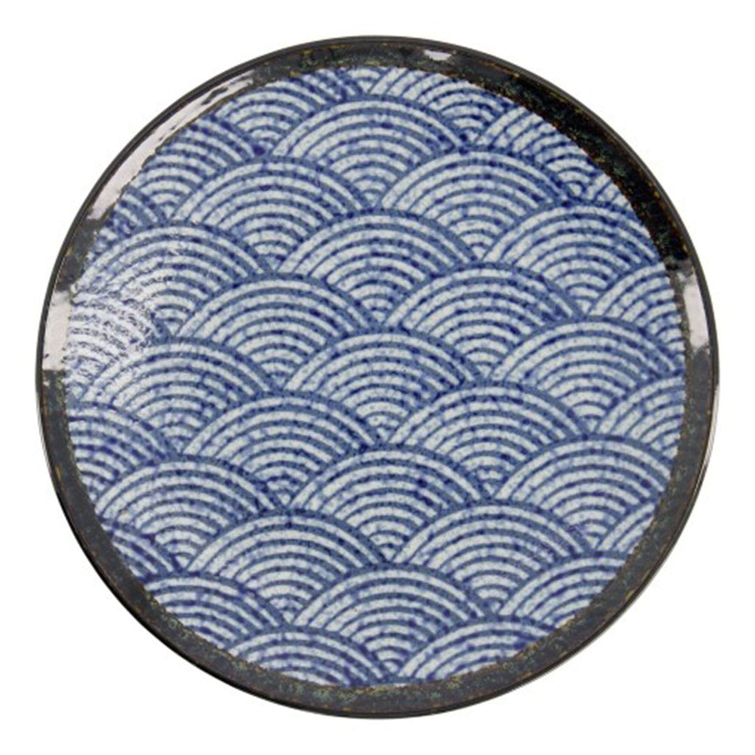 Tokyo design studio Tokyo design studio Aisai Seigaiha tallerken 26 cm – detaljebillede (Madtallerken)