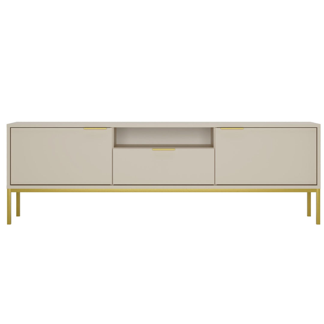 KOCOT Austin TV-bord 175 m. 2 låger 1 hylde 1 skuffe cashmere laminat og guld stål 175x33