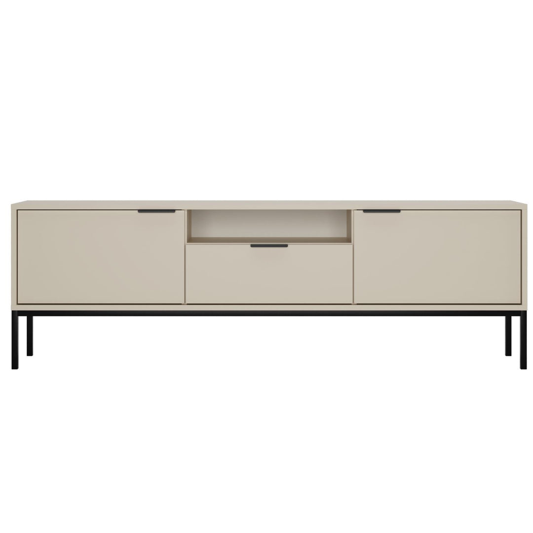 KOCOT Austin TV-bord 175 m. 2 låger 1 hylde 1 skuffe kashmir laminat og sort stål 175x33