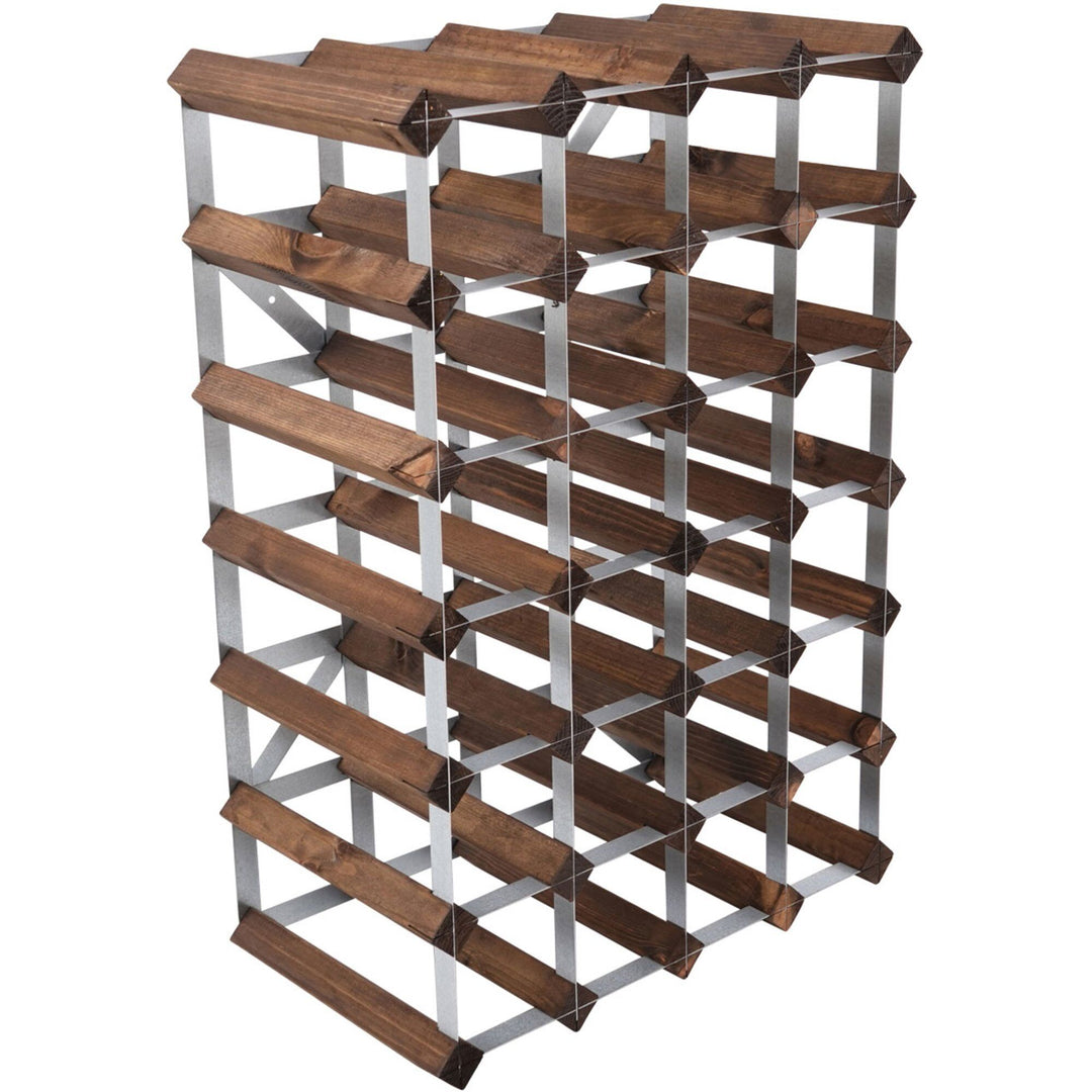 Traditional wine rack Traditional wine rack Vinreol Saml-Selv Mørk Eg 30 flasker ❤ produktfoto (Vinstativ)