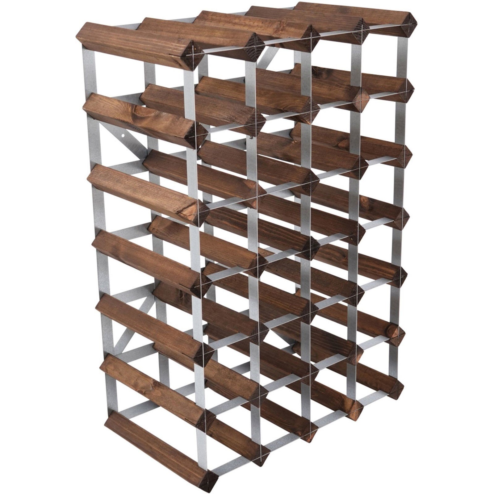 Traditional wine rack Traditional wine rack Vinreol Saml-Selv Mørk Eg 30 flasker ❤ produktfoto (Vinstativ)