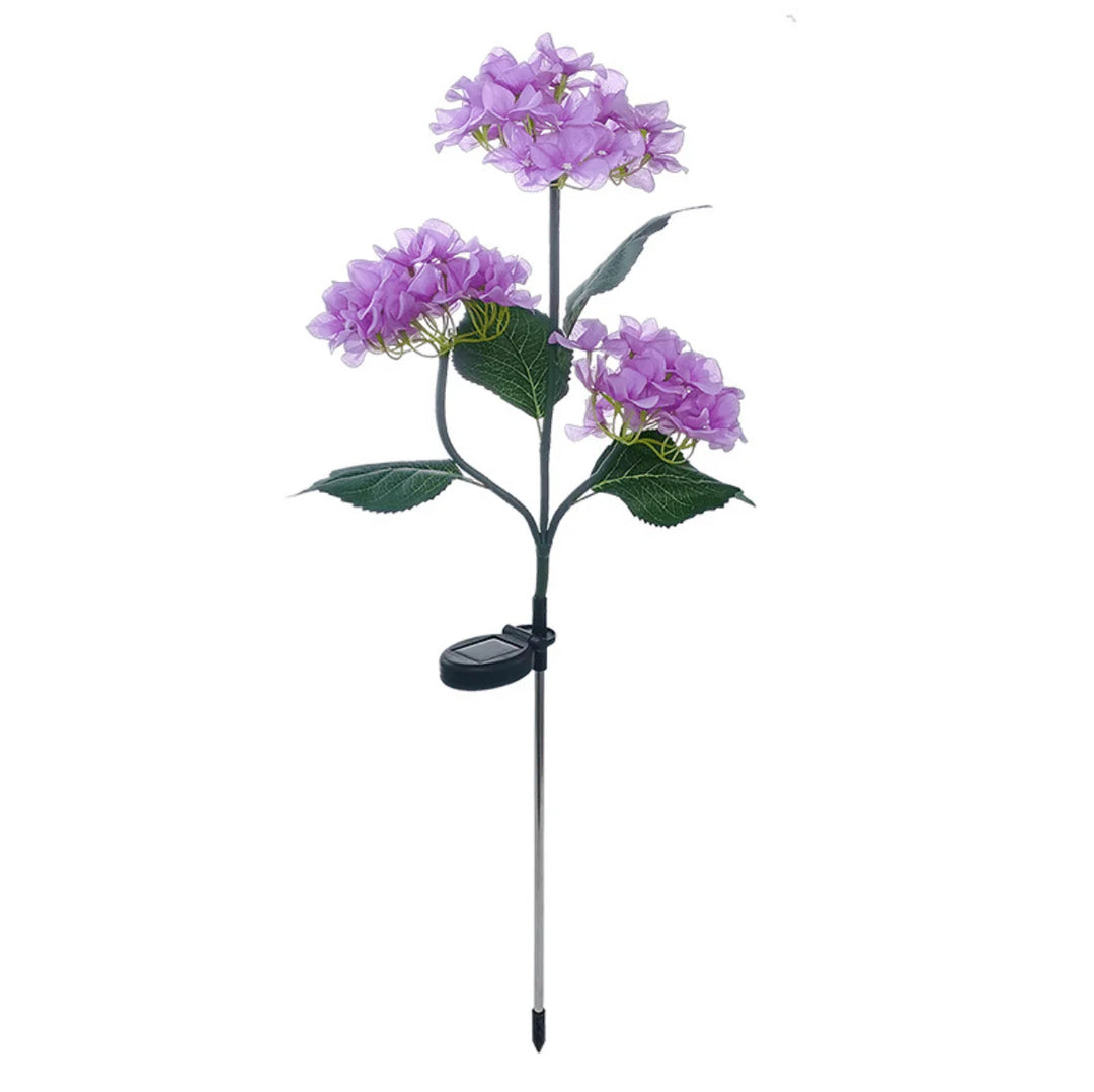 Solcelle-hortensia havelamper Lilla