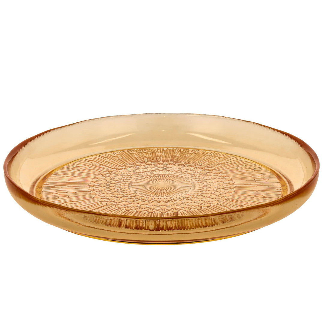 Bitz Bitz Kusintha Glastallerken Ø25 cm, rav – billede i brug (Tallerkener)