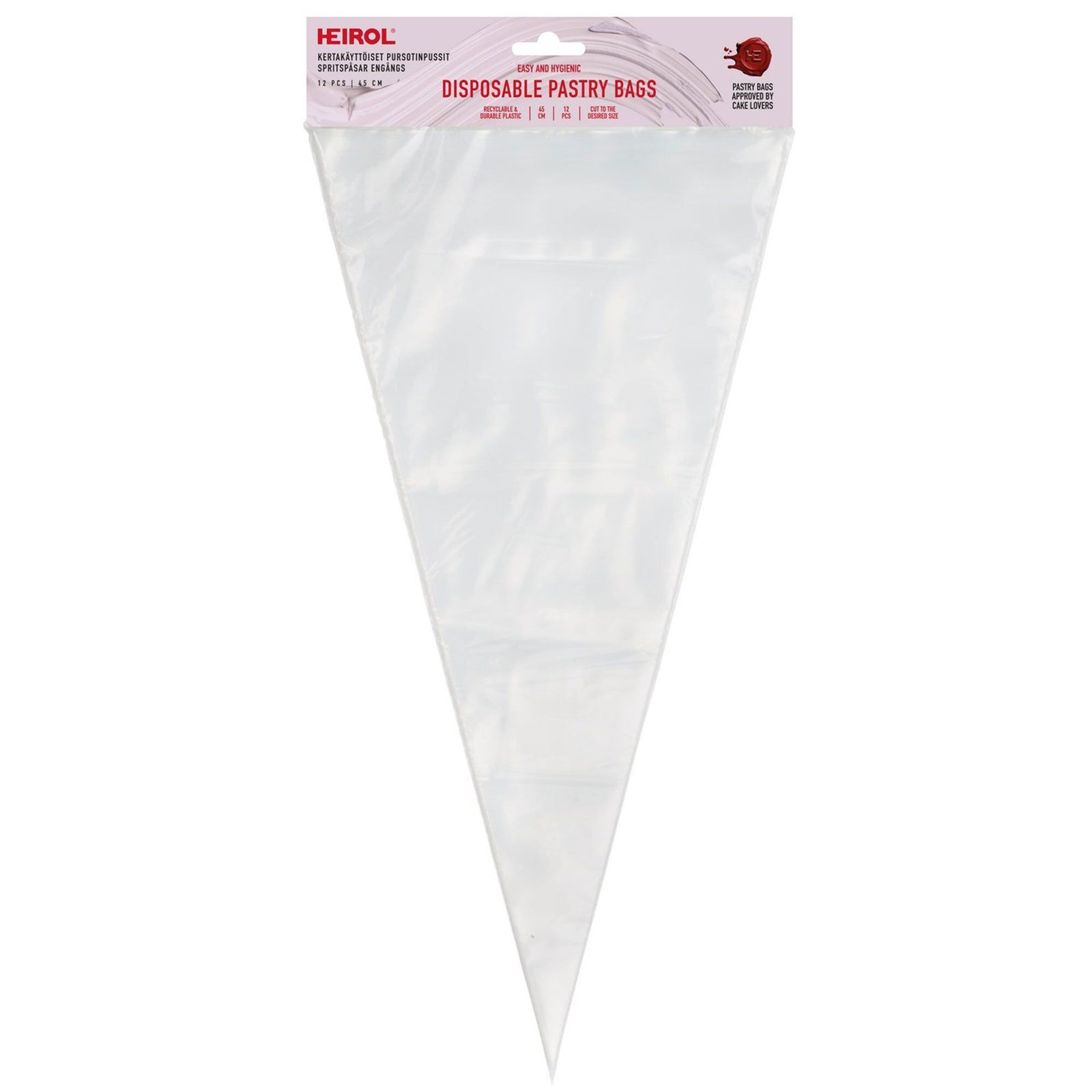 Heirol Heirol Engangssprøjteposer 45 cm, 12 stk. – vinkelbillede (Engangs sprøjtepose)