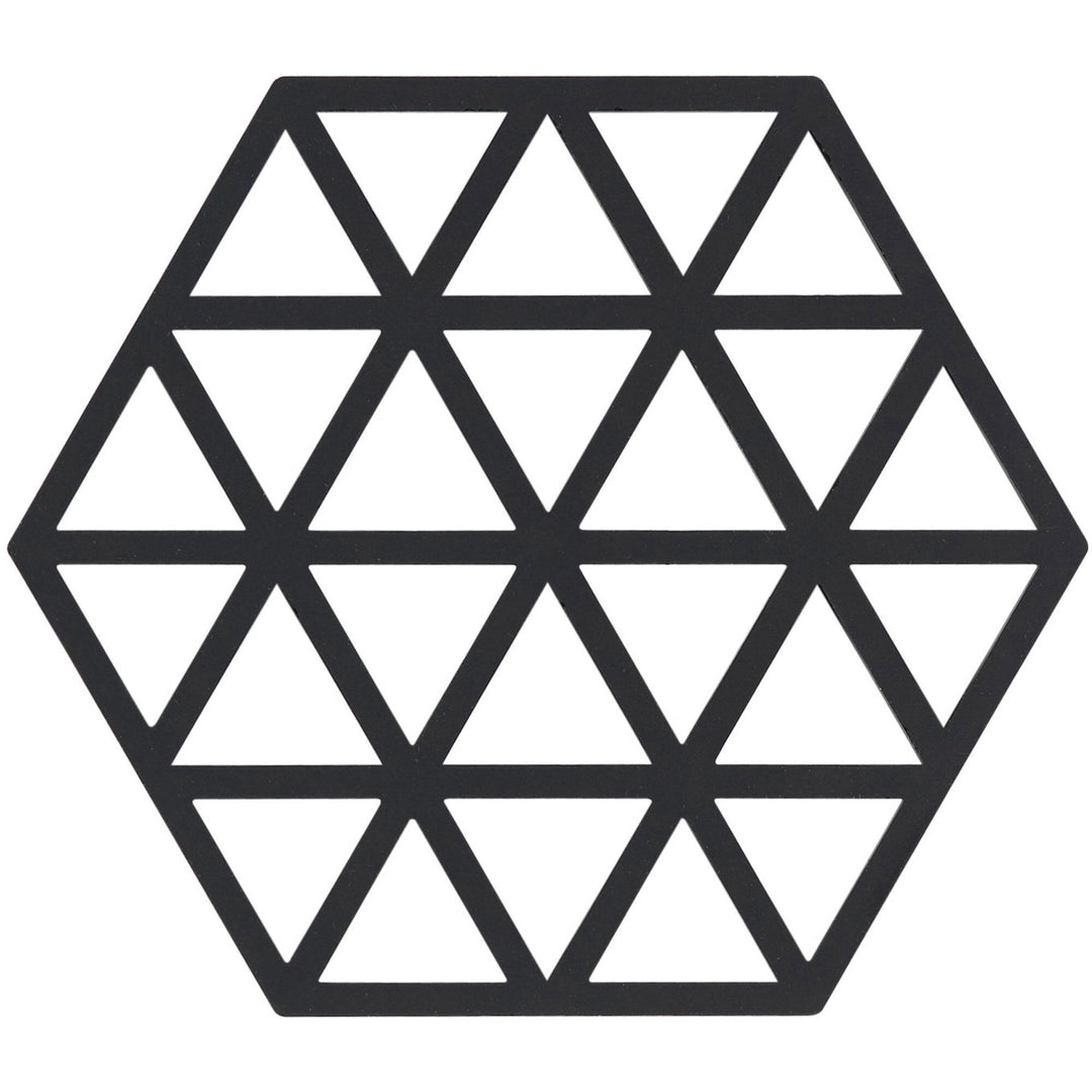 Zone Zone Triangle bordskåner, sort – billede i brug (Grydelåg)