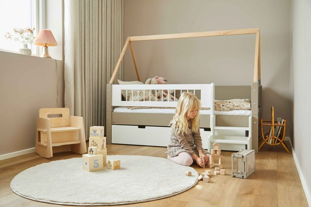 Manis-H  Mimer Enkeltseng med sprosset sengehest og skuffer 160 cm  -  90x160