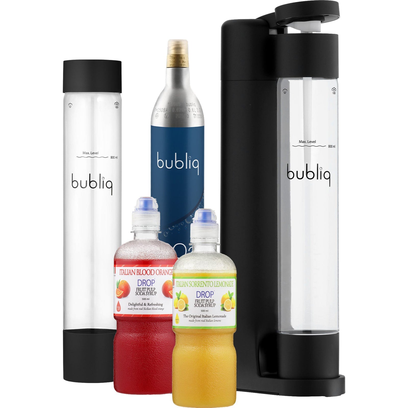 Bubliq Bubliq Sodavandsmaskine value pack, 800 ml, matsort ❤ frontbillede (Sodavandsmaskiner)