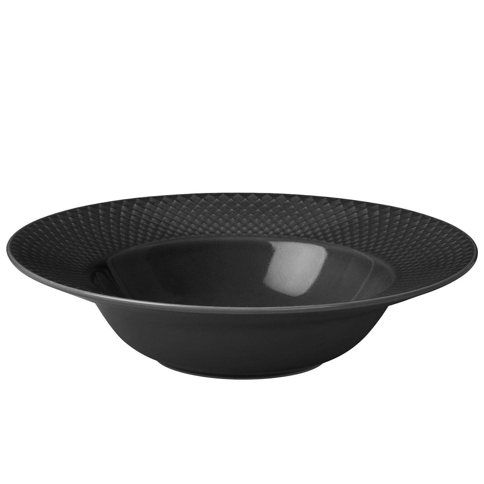 Lyngby porcelæn Lyngby porcelæn Rhombe Earth dyb tallerken 24,5 cm, slate – produktvisning (Dyb tallerken)