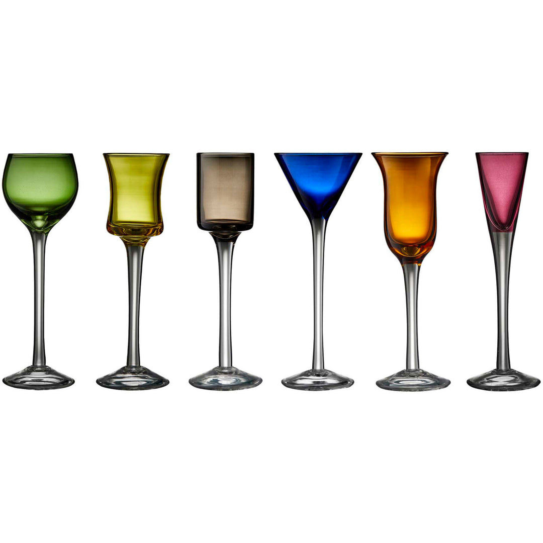 Lyngby glas Lyngby glas Snapseglas på fod, 6 stk – produktbillede (Snapseglas)