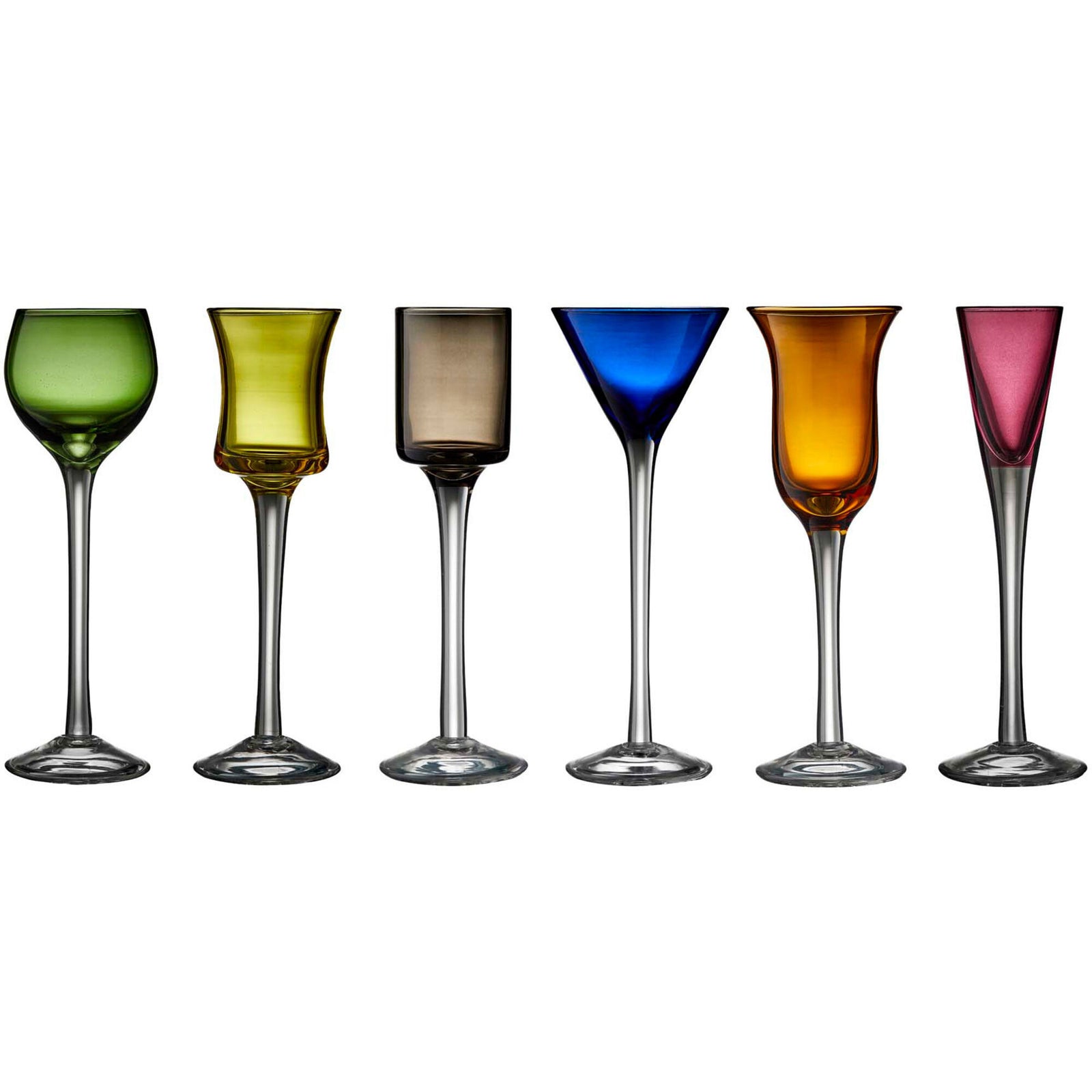 Lyngby glas Lyngby glas Snapseglas på fod, 6 stk – produktbillede (Snapseglas)