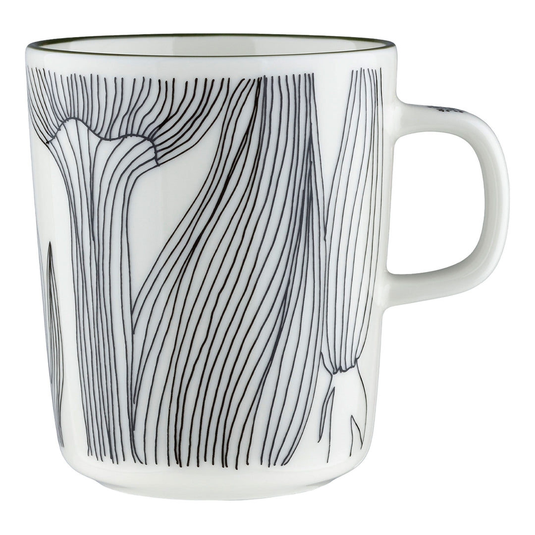 Marimekko Marimekko Kukat Puhkeava Krus 2,5 dl, hvid/grøn/sort ❤ produktfoto (Krus & Kopper)