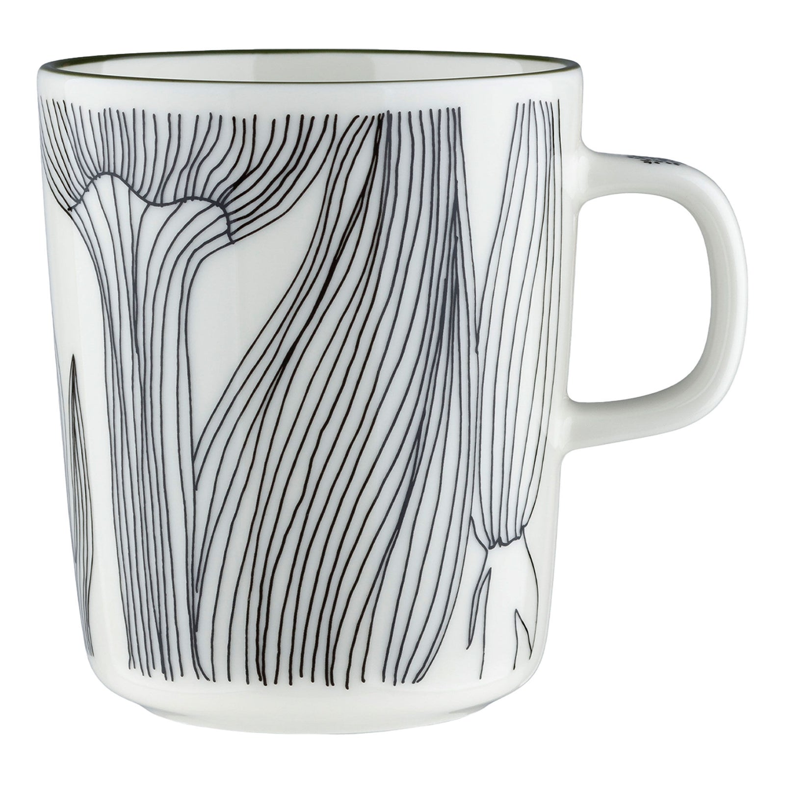 Marimekko Marimekko Kukat Puhkeava Krus 2,5 dl, hvid/grøn/sort ❤ produktfoto (Krus & Kopper)