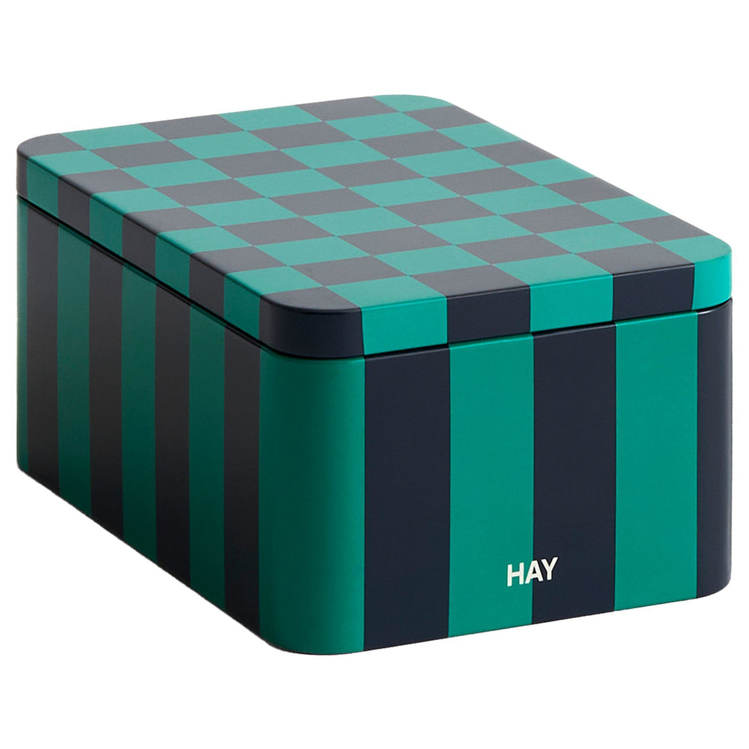 Hay Hay Tin Container, small, green/dark blue ❤ billede i brug i kategorien Beholder