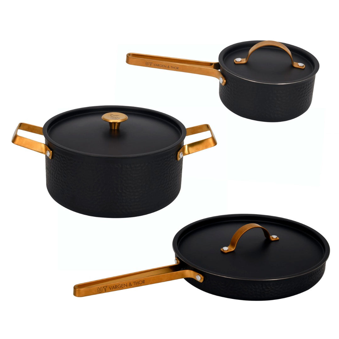 Vargen & thor Vargen & Thor ARVET.1 gryde- & stegepandesæt 3 dele – produktbillede (Gryder)