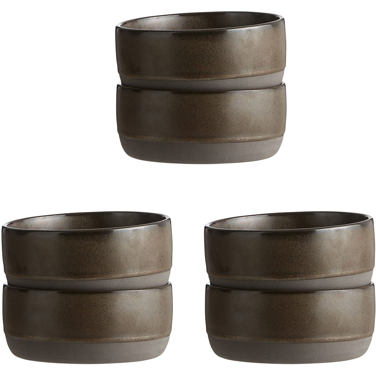 Aida Aida RAW skål, metallic brown, 6 stk. ❤ produktbillede (Skål)