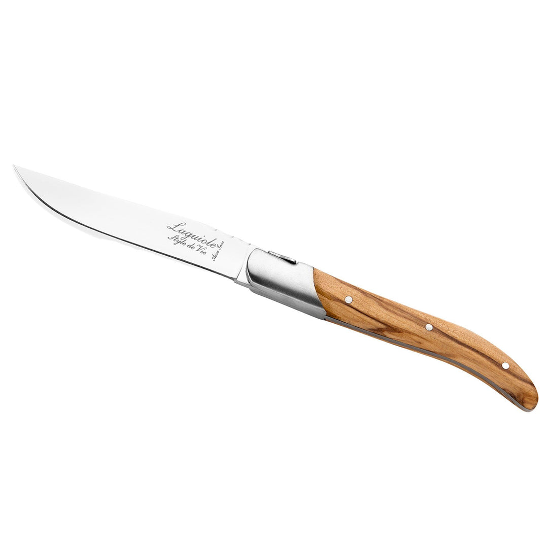 Laguiole Laguiole Grillknive 6-pak, oliventræ – billede i brug (Grillknive)